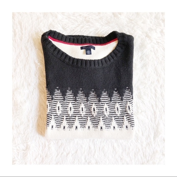 Tommy Hilfiger Fair Isle Sweater White SZ LG - Picture 1 of 4